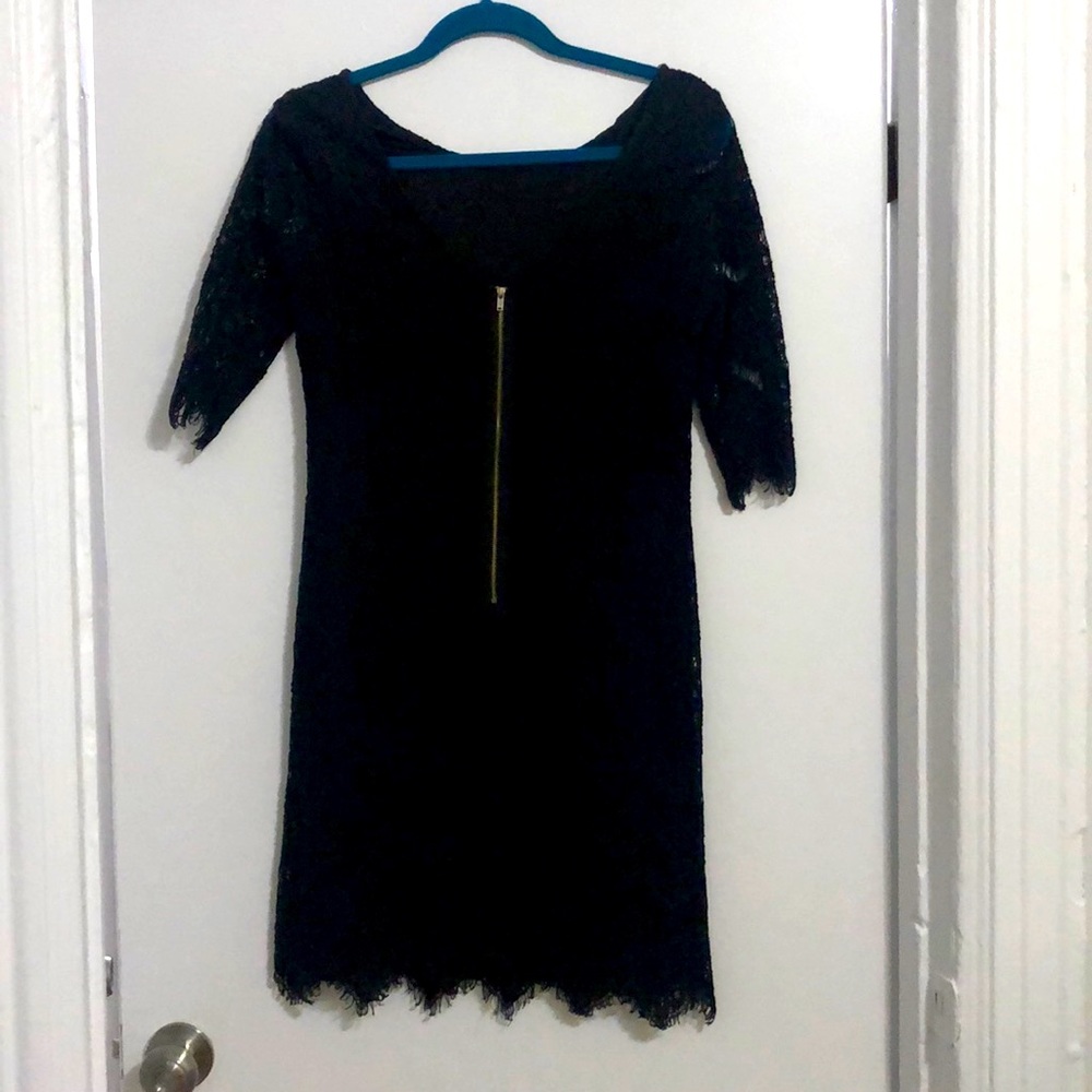 Black Lace Vestique Dress